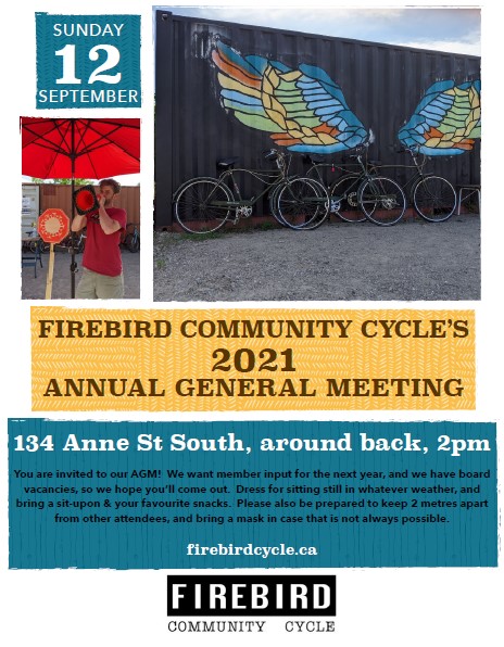 Firebird Annual General Meeting at 2pm Sept 12th 2021.